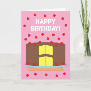 Carte Gâteau Jaune & Frosting au chocolat : Anniversaire