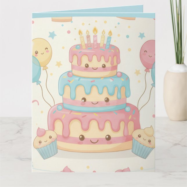Carte Gâteau Mignon et Cupcakes (Devant)