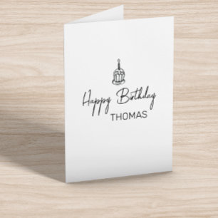 Carte Gâteau personnalisé Joyeux Anniversaire Minimalist