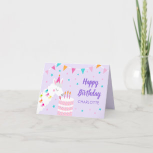 Carte Gâteau tout Llama amusant 3ème Purple Joyeux Anniv