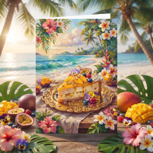 Carte Gâteau tropical Joyeux anniversaire Nana
