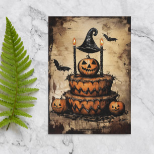 Carte Gâteau vintage d'Halloween