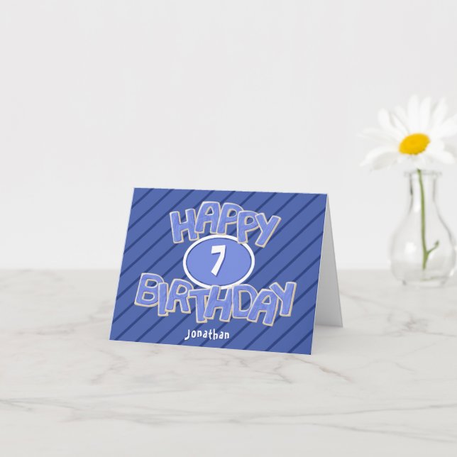 Carte gâteaux en forme découpée bleus joyeux anniversair (Petite plante)