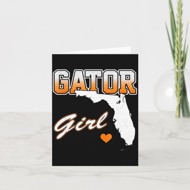 Carte Gator Girl Florida Heart Map Souvenir Gift For Wom (Devant)