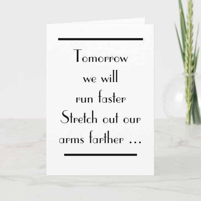 Carte Gatsby Gatsby Demain Nous Allons Exécuter Plus Rap (Devant)