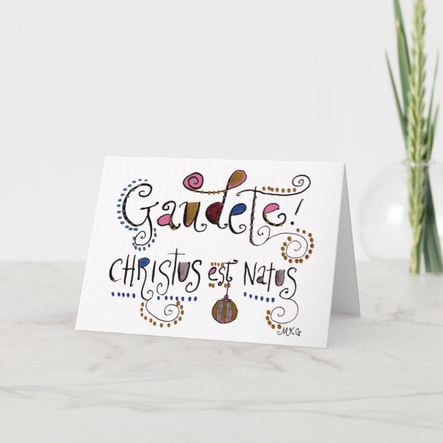Carte Gaudete Messe latine catholique de Noël (Devant)