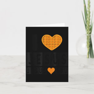 Carte Gaufre en forme de coeur Je t'aime Jésus Jésus t'a