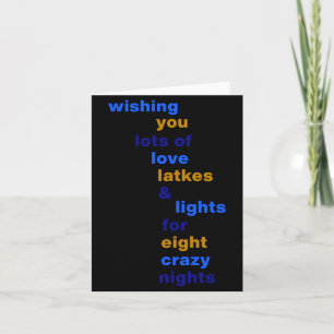 Carte Gaufres de l'amour drôle de Hanukkah lumières en b