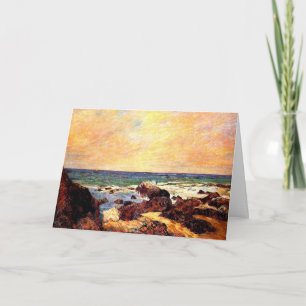 Carte Gauguin - Roches et mer, 1886, peinture,