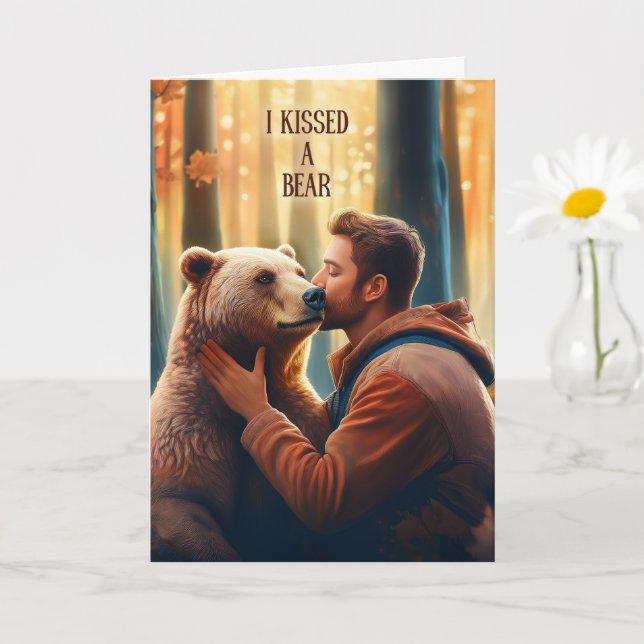 Carte Gay Love Romance I Kissed a Bear and Liked It (Petite plante)