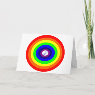 Carte Gay Men Round Rainbow Grey Card