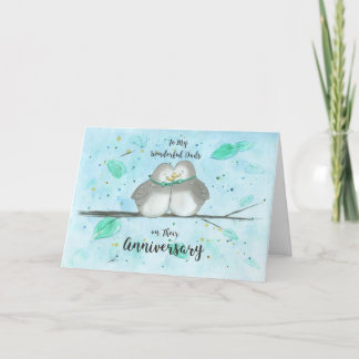 Carte Gay My Pads Parents Anniversaire Mignonne Lovebird