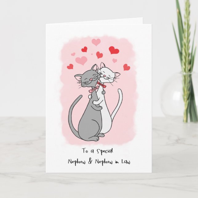 Carte Gay Nephew & Mari Valentines Cute Cats (Devant)