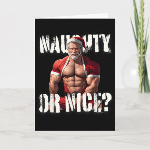 Carte Gay Noël Muscle Papa Ours Gentil Père Noël Fierté