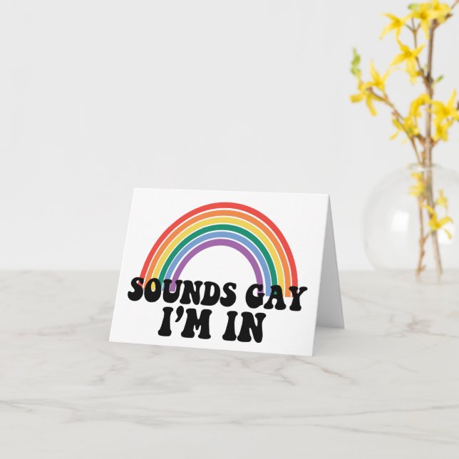 Carte Gay pride LGBT Rainbow Sounds Gay I'm In (Fleur jaune)