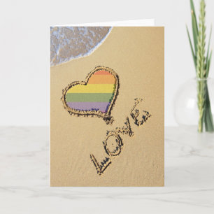 Carte Gay Rainbow Amour Coeur Dans Le Sable