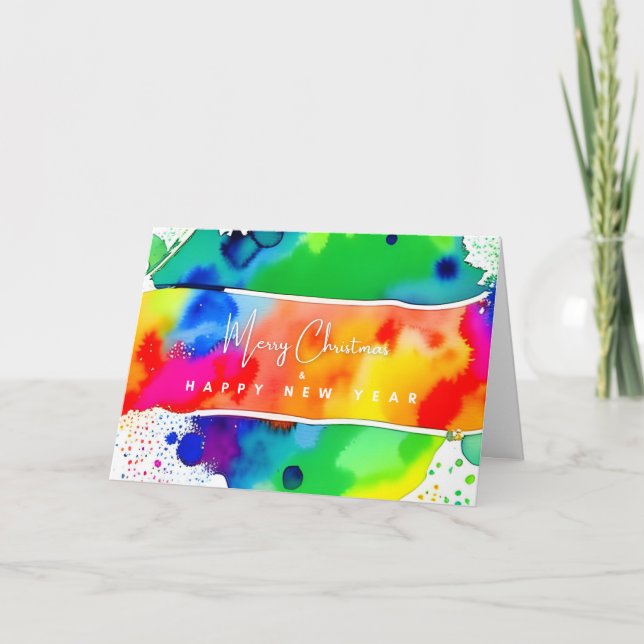 Carte Gay Rainbow Christmas Holiday (Devant)