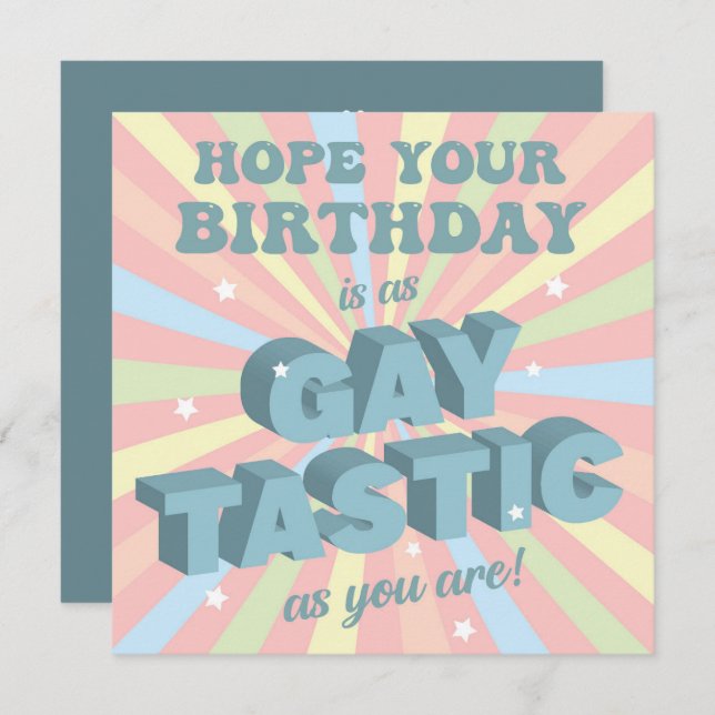 Carte Gay Tastic Birthday (Devant / Derrière)