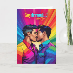 Carte Gaydreaming Latino-Américain Gay Couple Rainbow Lo
