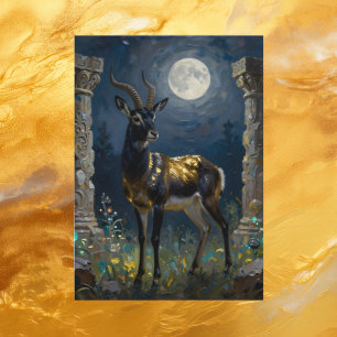 Carte Gazelle noire et dorée   Pensant à toi