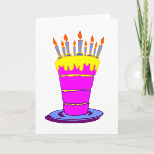 Carte Géant gâteau d'anniversaire rose
