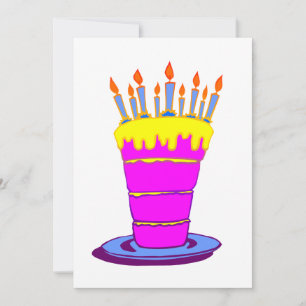 Carte Géant gâteau d'anniversaire rose