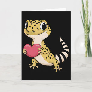 Carte Gecko Léopard Animal Amoureux de la Saint-Valentin