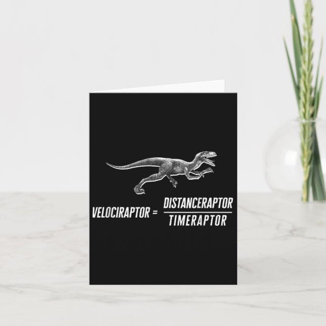 Carte Géek maths dinosaure Vélociraptor Équation V2  (Devant)