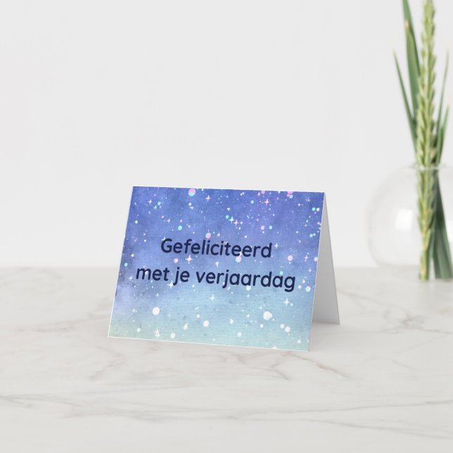 Carte Gefeliciteerd rencontre je verjaardag, anniversair (Devant)