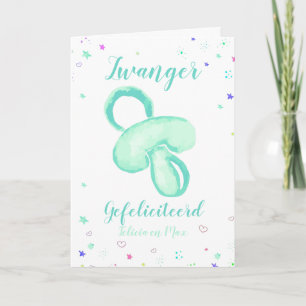 Carte Gefeliciteerd Zwanger noms personnalisables