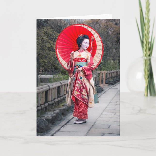 Carte Geisha japonais à Kyoto (Devant)