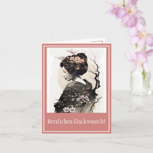Carte Geisha japonaise gracieuse -