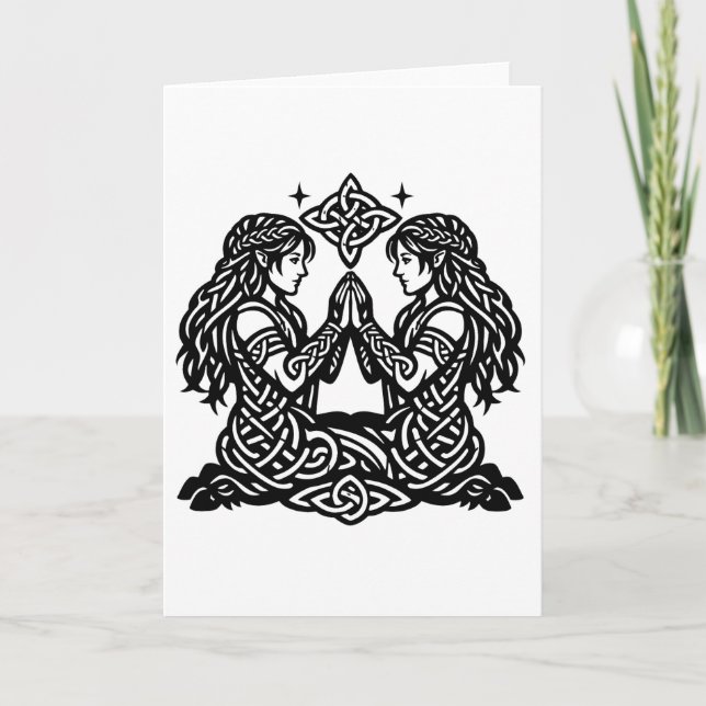 Carte Gémeaux — Jumeaux du zodiaque de l'encre hantée (Devant)