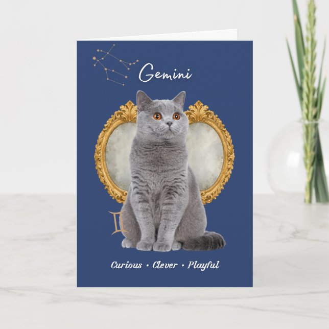 Carte Gemini Cat Birthday Card (Devant)