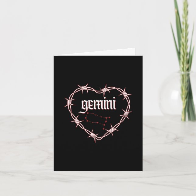 Carte Gemini Constellation gothique Edgy Anniversaire (Devant)
