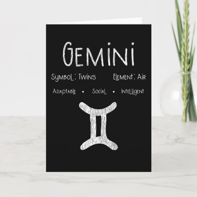 Carte Gemini Horoscope Astrologie Étoile Signal Annivers (Devant)