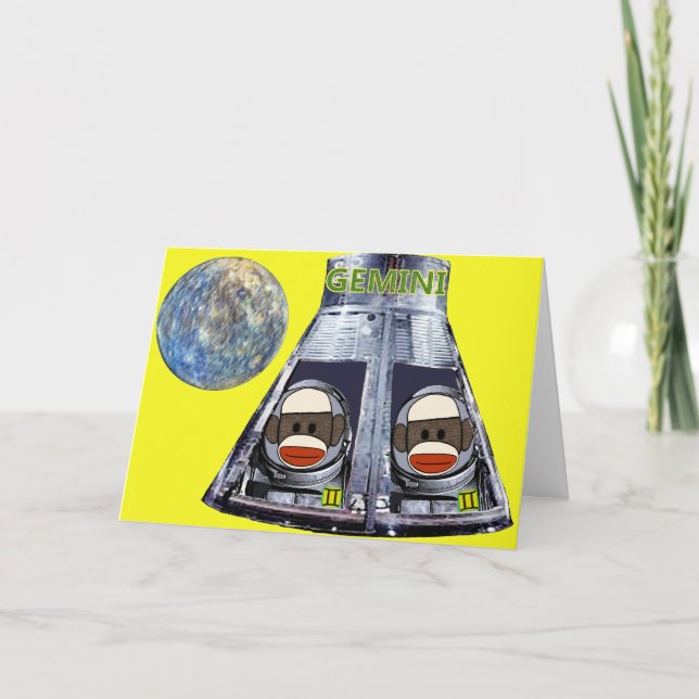 Carte Gemini Sock Monkeys (Devant)