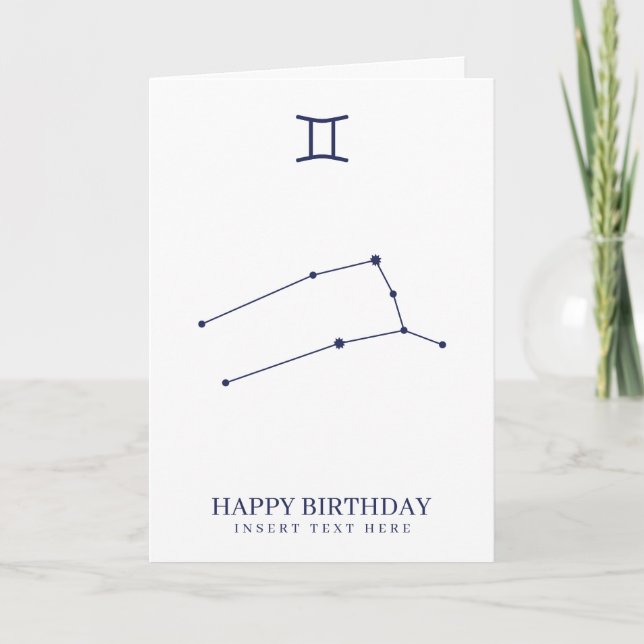 Carte Gemini Zodiac Star Sign Custom Anniversaire (Devant)