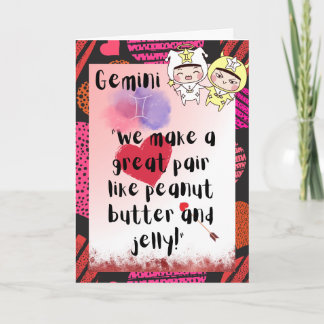 Carte Gemini Zodiac Valentines