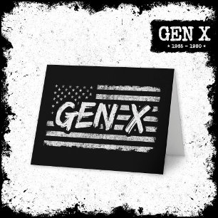 Carte Gen X Gen Xer Génération X American Flag Gen X