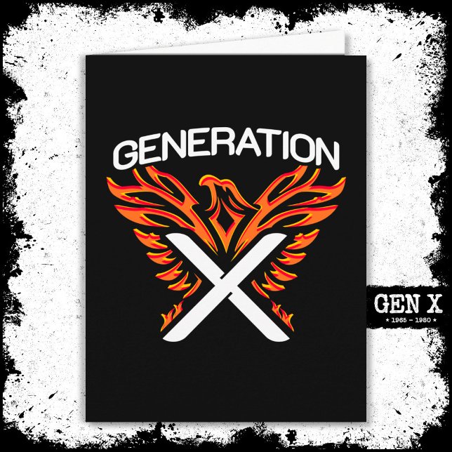 Carte Gen X Gen Xer Phoenix Bird Generation X (Créateur téléchargé)