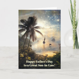 Carte Gendre Joyeuse Fête des Pères avec voilier océan