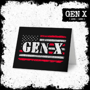 Carte Génération Fière X Gen Xer American Flag Gen X
