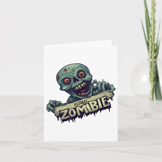 Carte Génération Halloween avec défilement Costume Zombi (Devant)