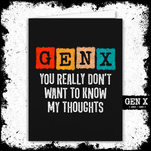 Carte Génération X 80s Kid Gen X Gen Xer Funny Gen X