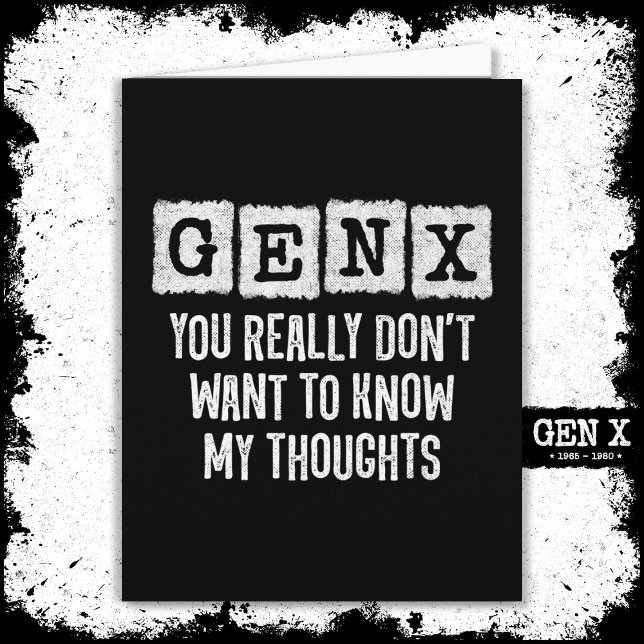 Carte Génération X 80s Kid Gen X Gen Xer Funny Gen X (Créateur téléchargé)