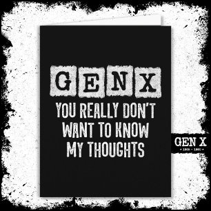 Carte Génération X 80s Kid Gen X Gen Xer Funny Gen X