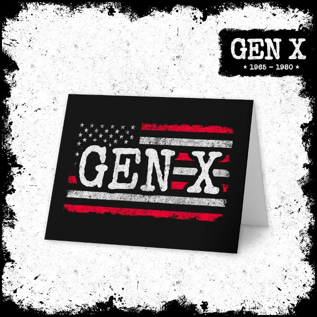 Carte Génération X American Flag Fier Gen Xer Gen X (Créateur téléchargé)
