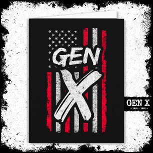 Carte Génération X American Flag Fier Gen Xer Gen X