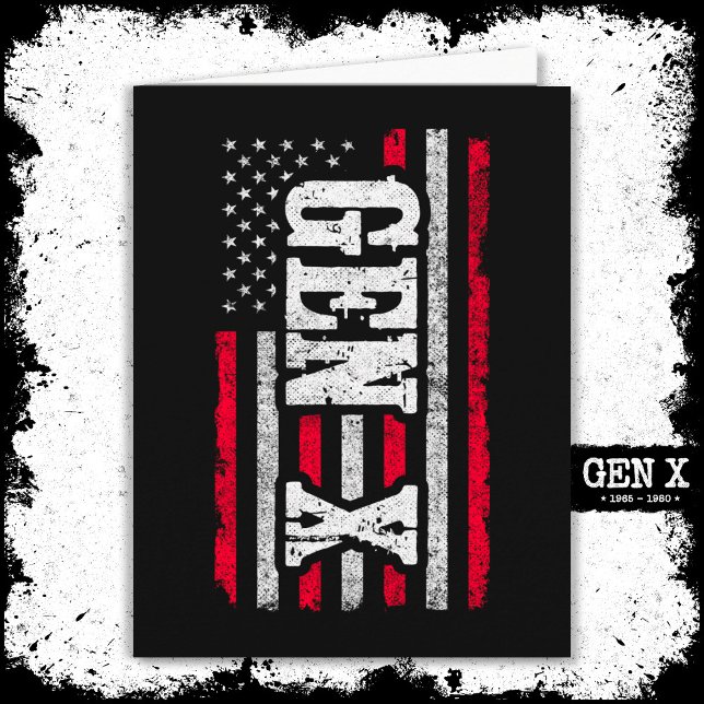 Carte Génération X American Flag Fier Gen Xer Gen X (Créateur téléchargé)